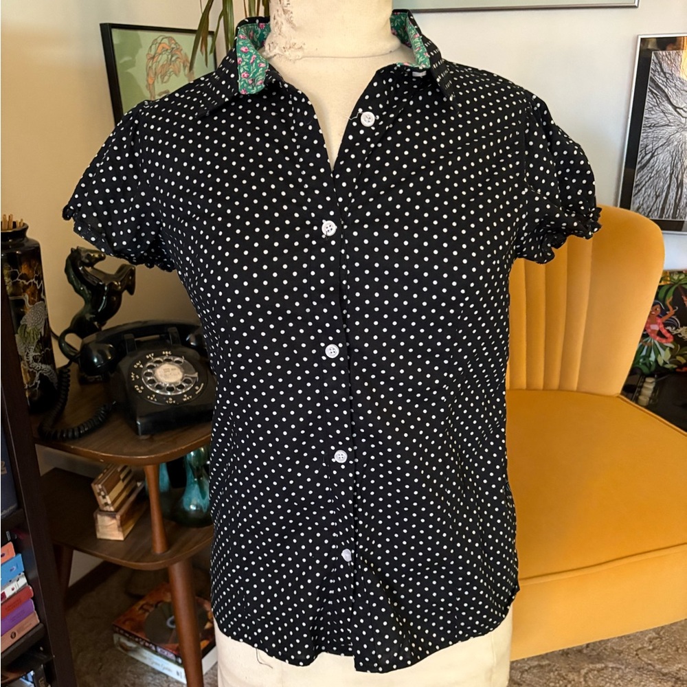Kling Black and White Polka Dot Shirt